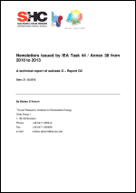 Newsletters issued by IEA Task 44 / Annex 38 from 2010 to 2013